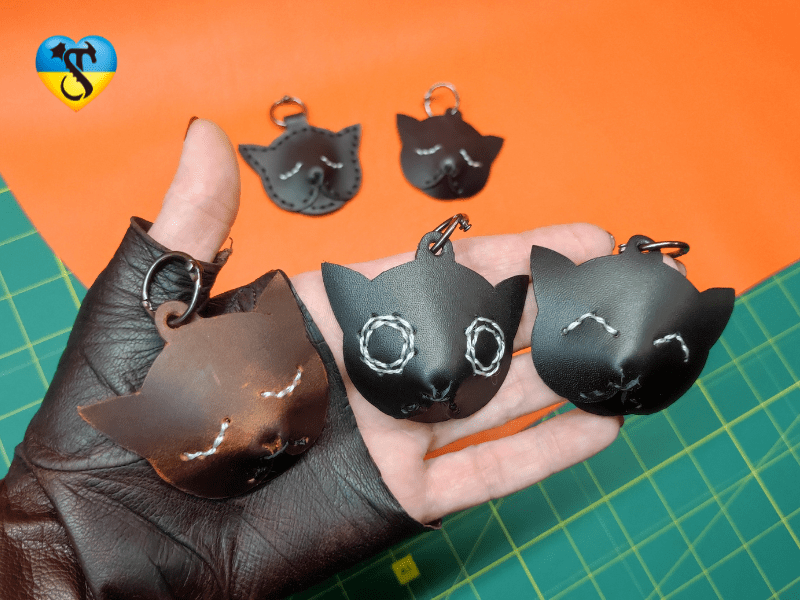 Mini Leather Cats Keychain Pattern, PDF - Pattern Leather TS