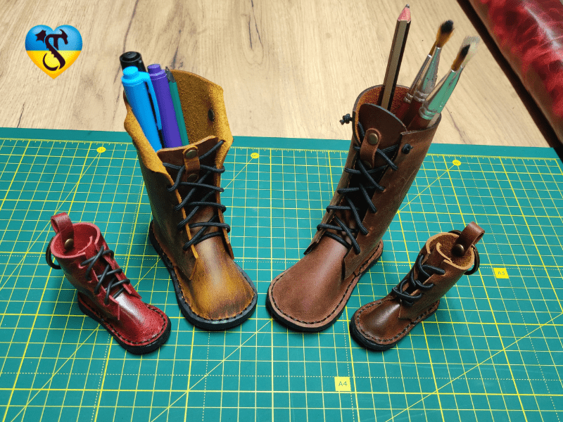 Leather keychain boots, leather boots keychain pdf, boots keychain template